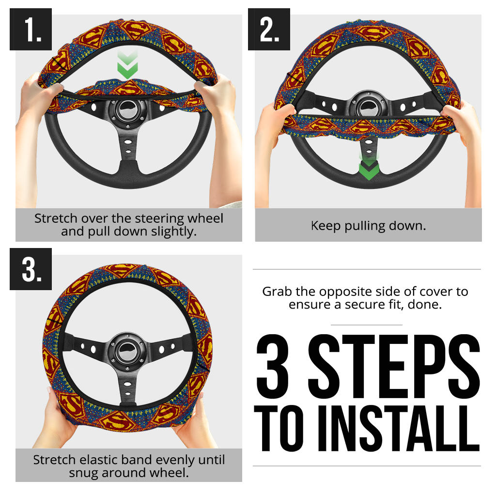 Superman Premium Custom Car Steering Wheel Cover