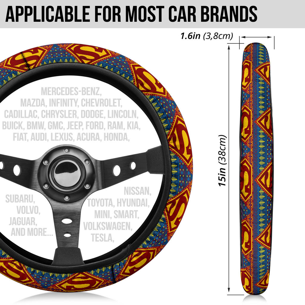 Superman Premium Custom Car Steering Wheel Cover
