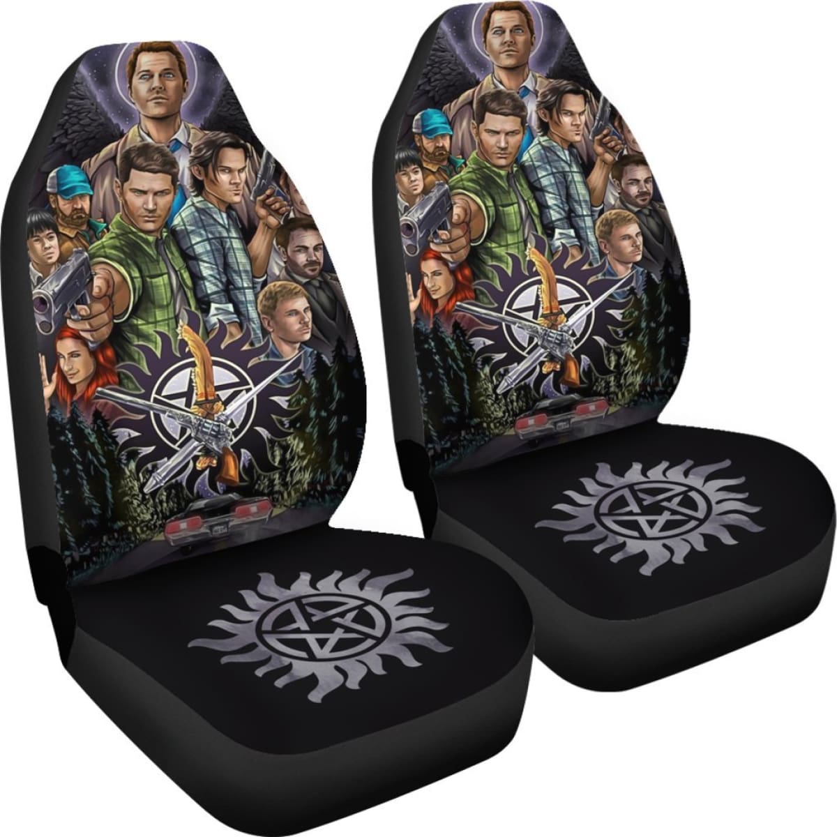 Supernatural Car Seat Covers American Tv Series H040320 Universal Fit 225311