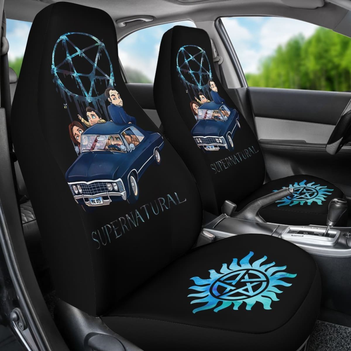 Supernatural Chibi Cute Car Seat Covers Movie H040320 Universal Fit 225311