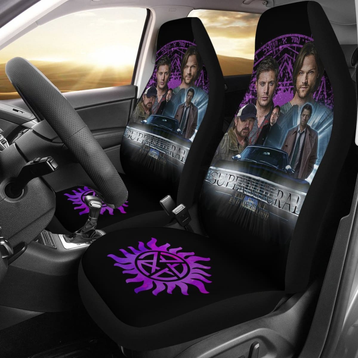 Supernatural Fan Art Car Seat Covers Movie Fan Gift H040320 Universal Fit 225311