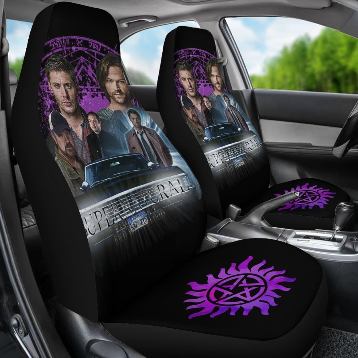 Supernatural Fan Art Car Seat Covers Movie Fan Gift H040320 Universal Fit 225311