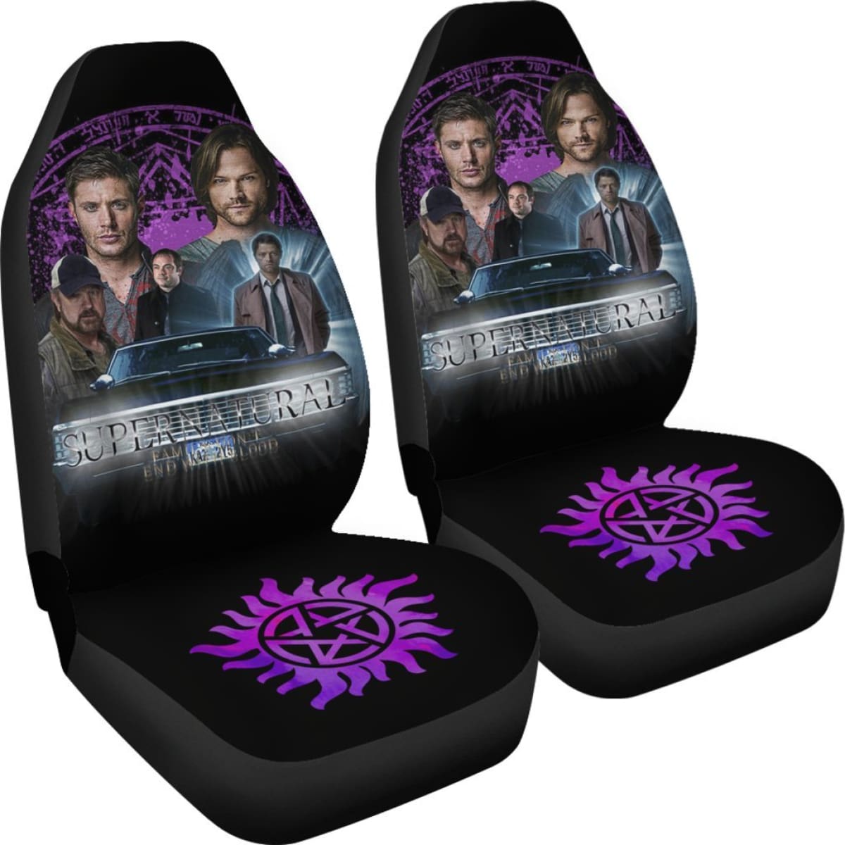 Supernatural Fan Art Car Seat Covers Movie Fan Gift H040320 Universal Fit 225311