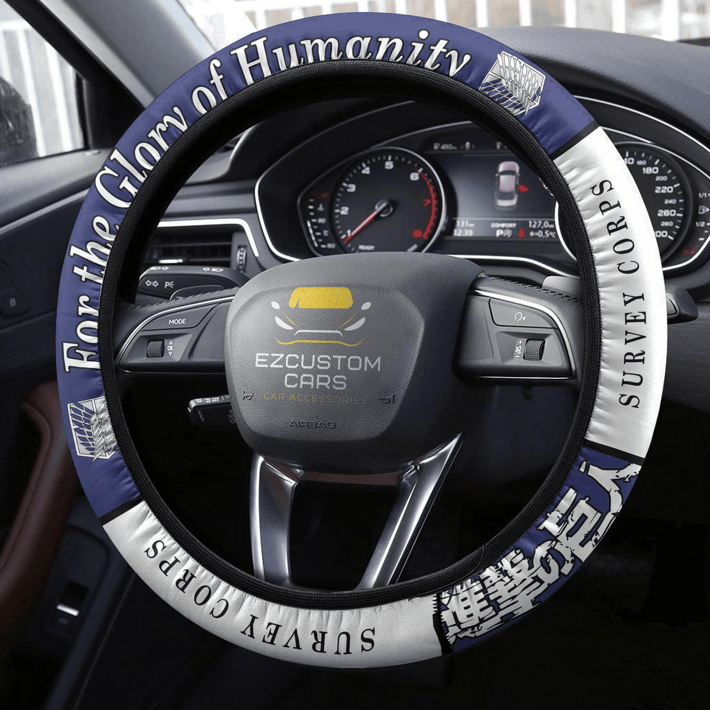 Survey Corps Symbols Anime Steering Wheel Cover Custom Anime Attack On Titan Car Accessories