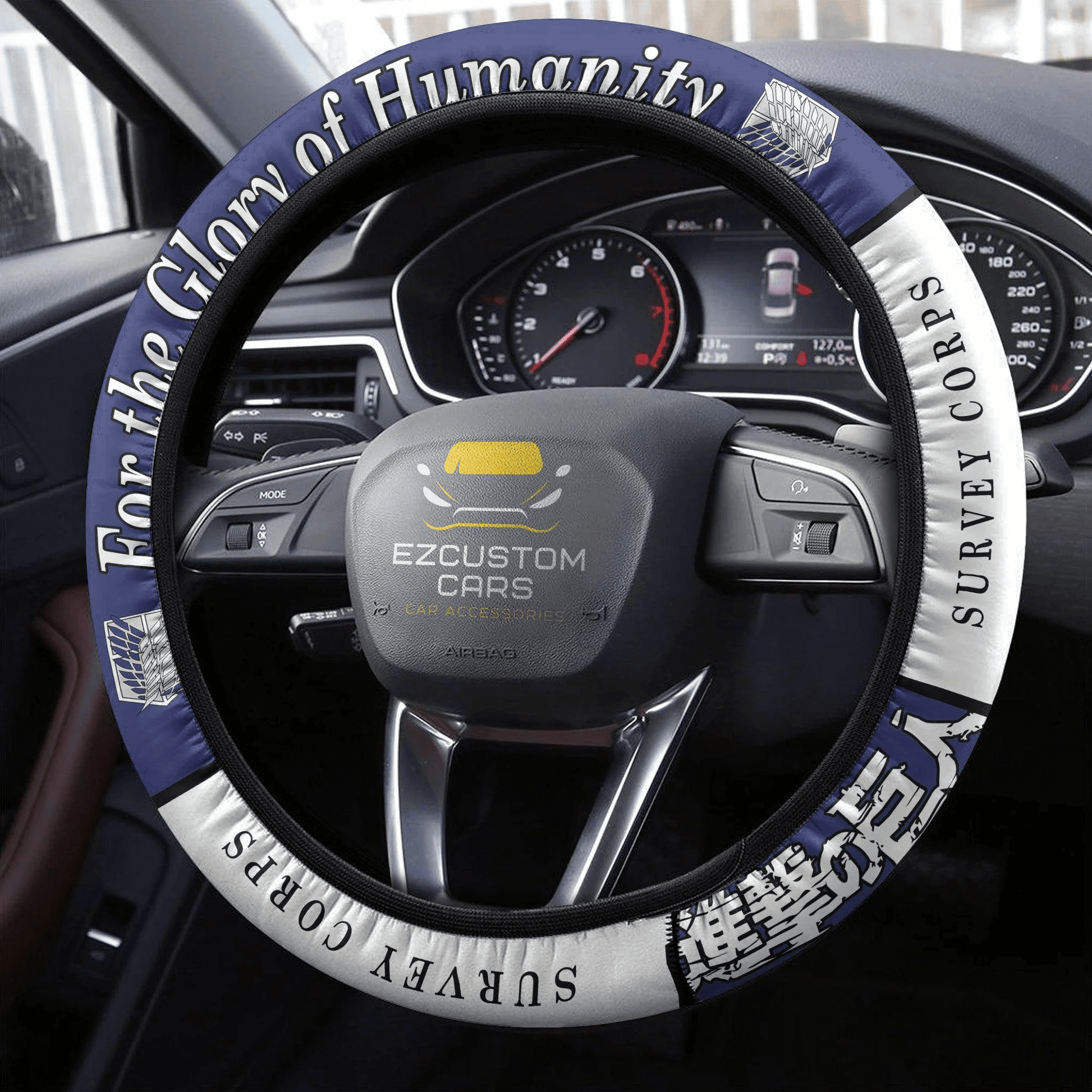 Survey Corps Symbols Anime Steering Wheel Cover Custom Anime Attack On Titan Car Accessories