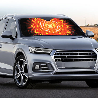 Swadhisthana Chakra Mandala Print Car Windshield Sun Shade