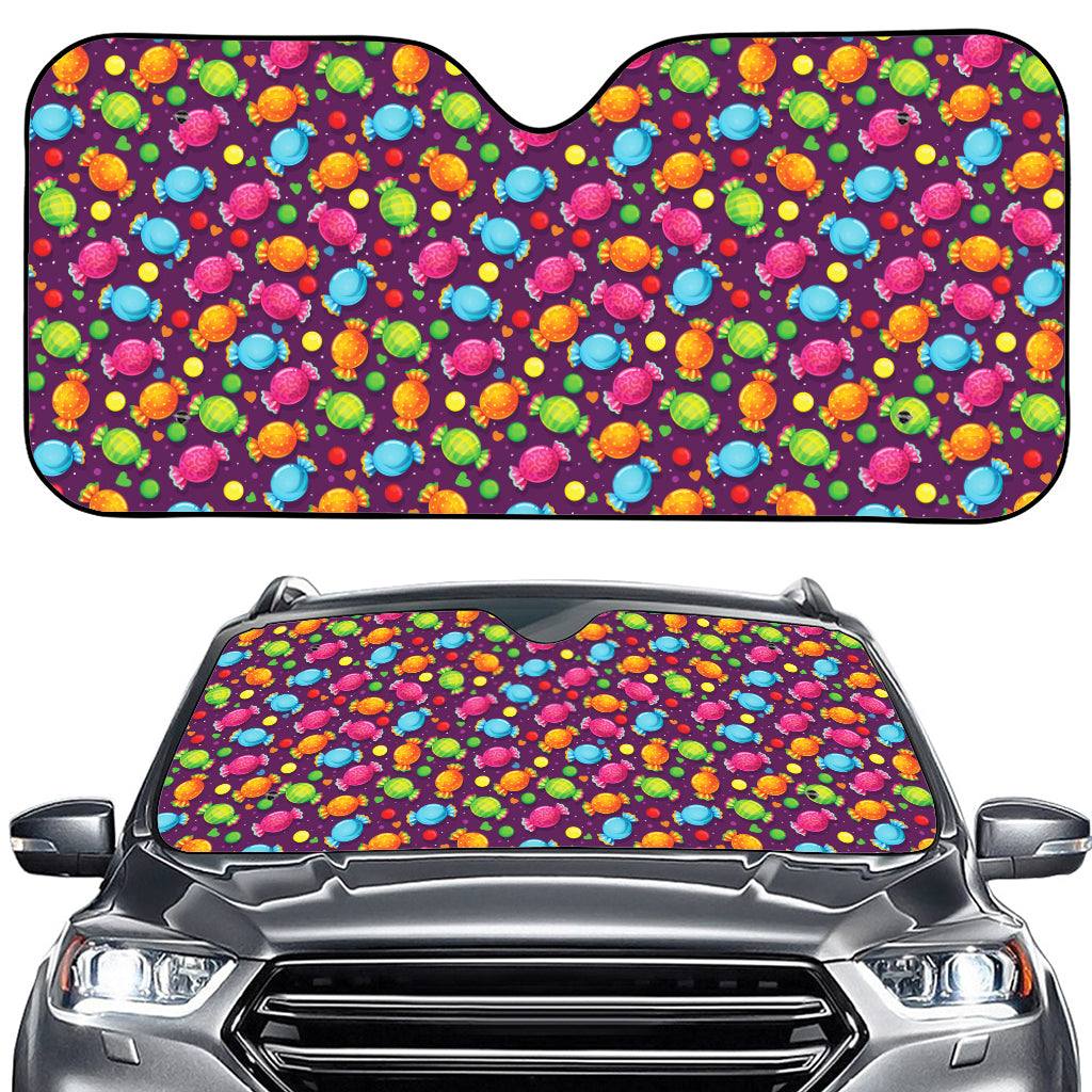 Sweet Candy Pattern Print Car Windshield Sun Shade