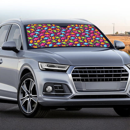 Sweet Candy Pattern Print Car Windshield Sun Shade