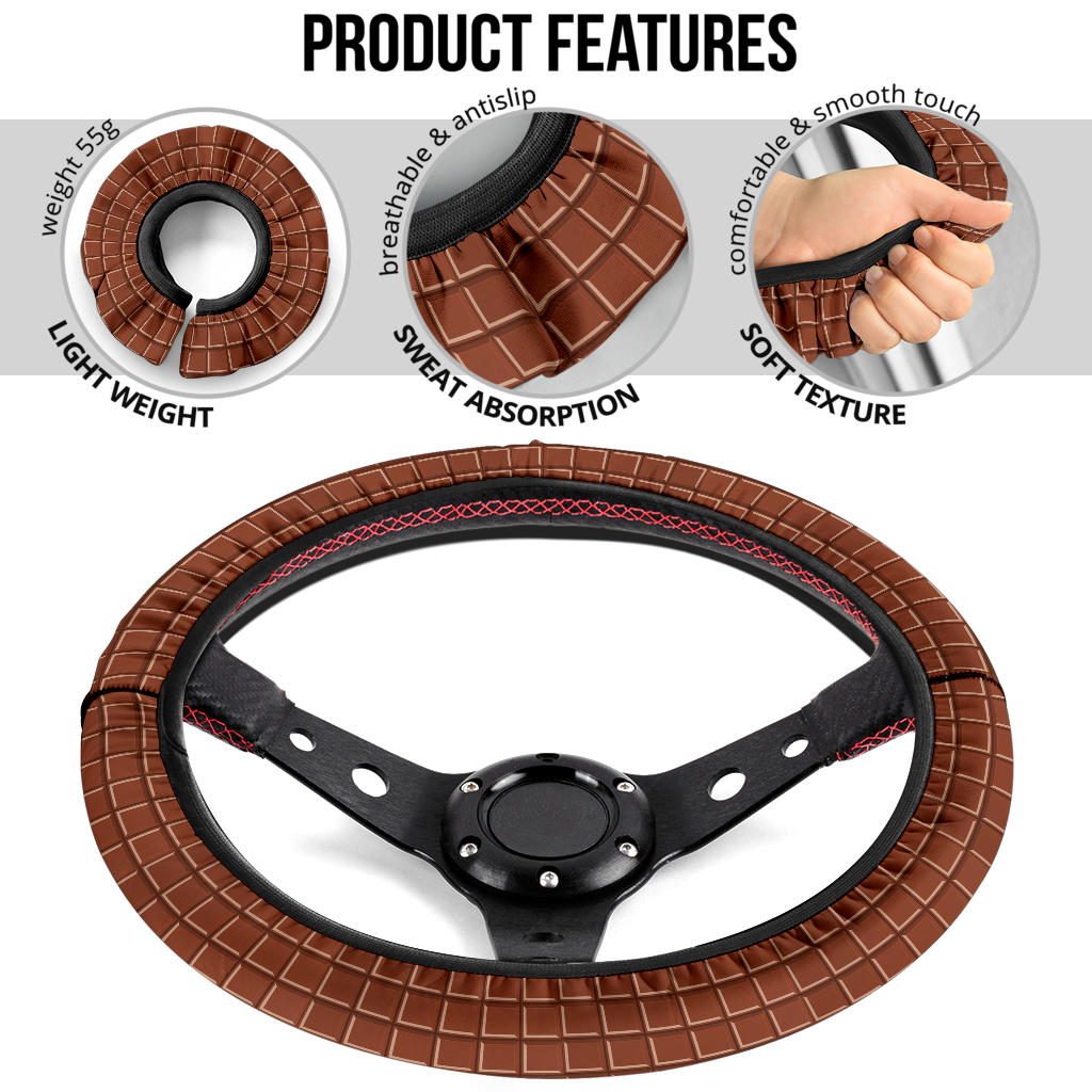 Sweet Chocolate Bar Premium Car Steering Wheel Cover