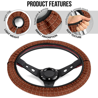 Sweet Chocolate Bar Premium Car Steering Wheel Cover