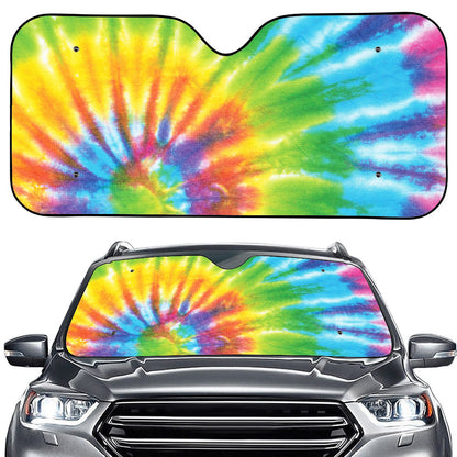 Swirl Tie Dye Print Car Windshield Sun Shade