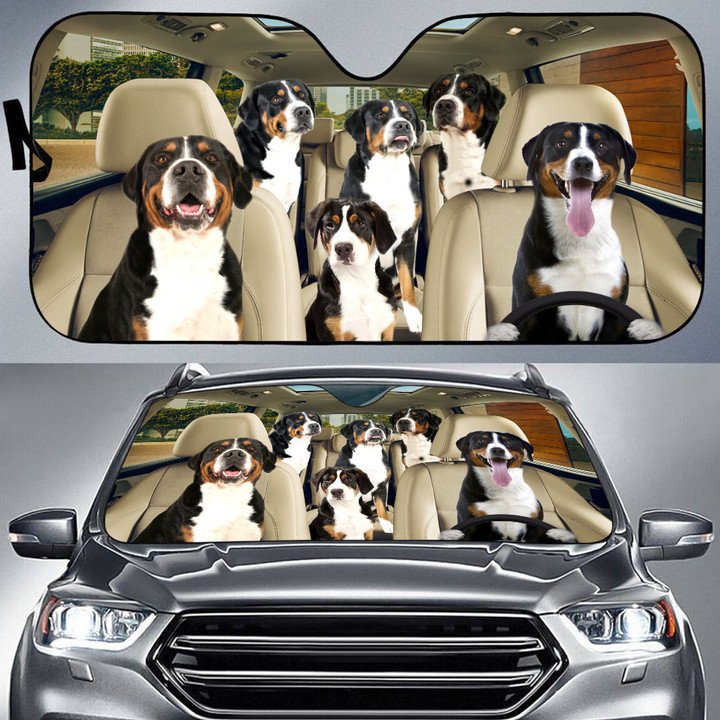 Swiss Mountain Dog Car All Over Printed 3D Sun Shade