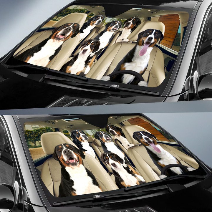 Swiss Mountain Dog Car All Over Printed 3D Sun Shade