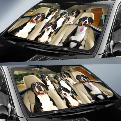 Swiss Mountain Dog Car All Over Printed 3D Sun Shade