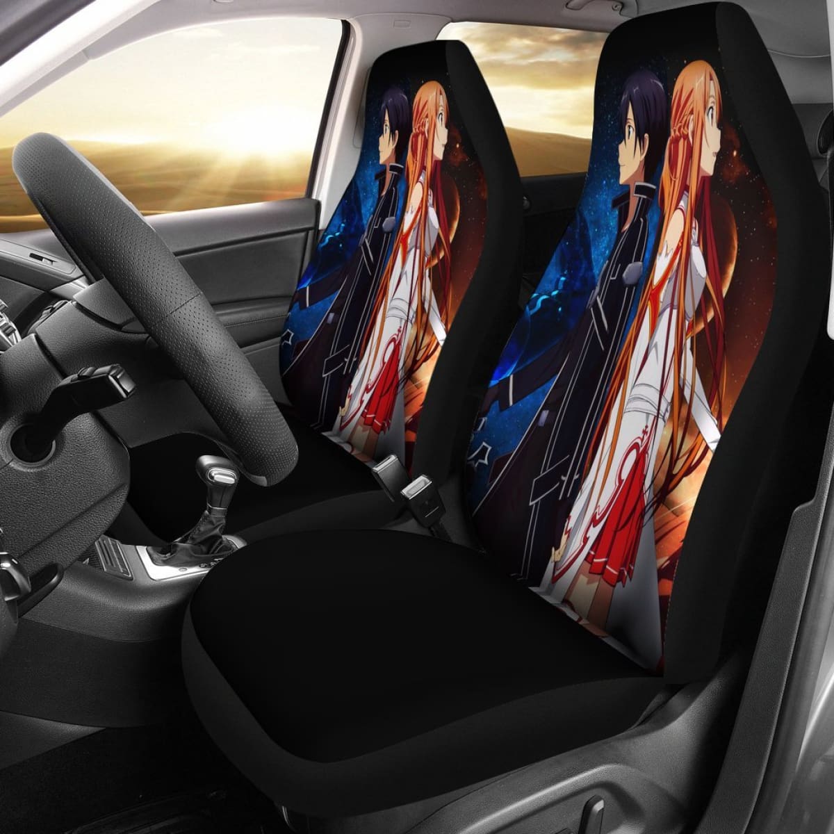Sword Art Online Couple Seat Covers Amazing Best Gift Ideas 2020 Universal Fit 090505