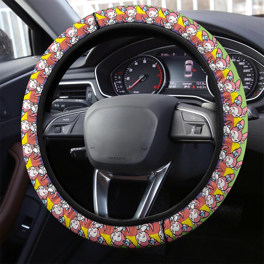Sylveon Anime Custom Car Steering Wheel Cover