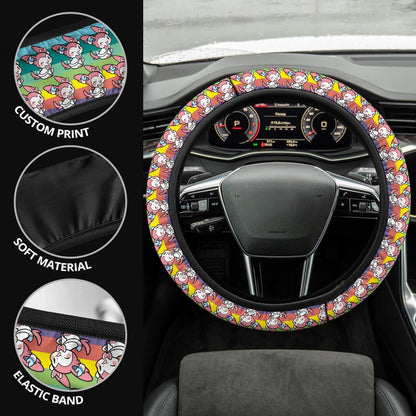 Sylveon Anime Custom Car Steering Wheel Cover