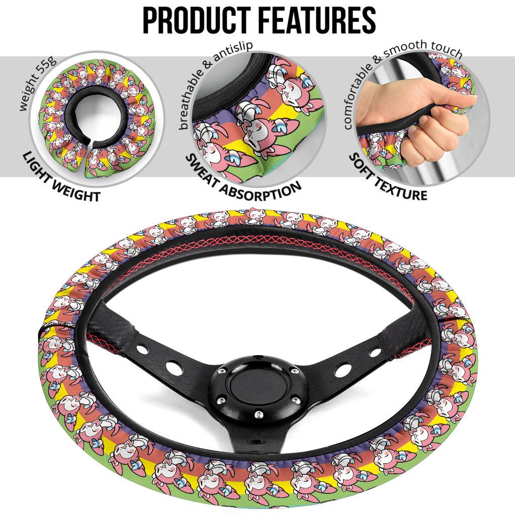 Sylveon Anime Custom Car Steering Wheel Cover