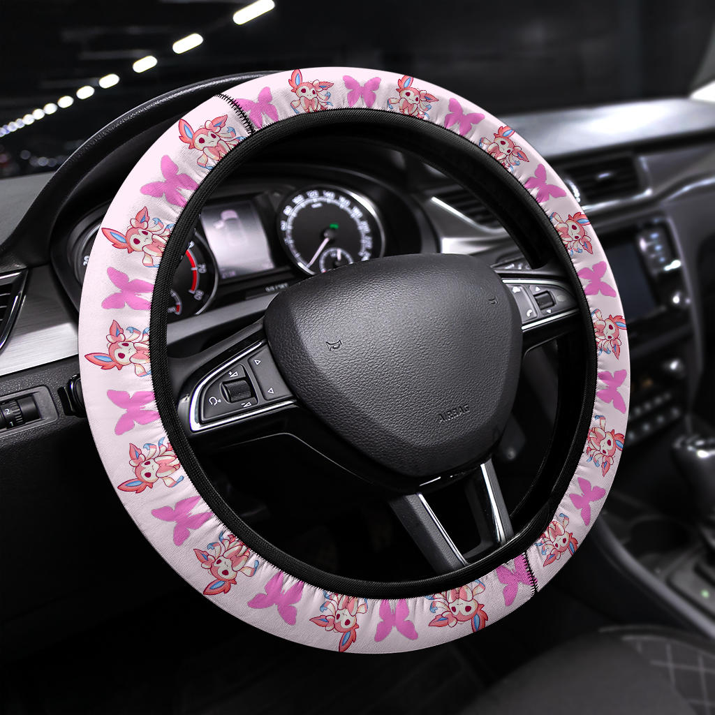 Sylveon Eevee Evolution Car Steering Wheel Cover