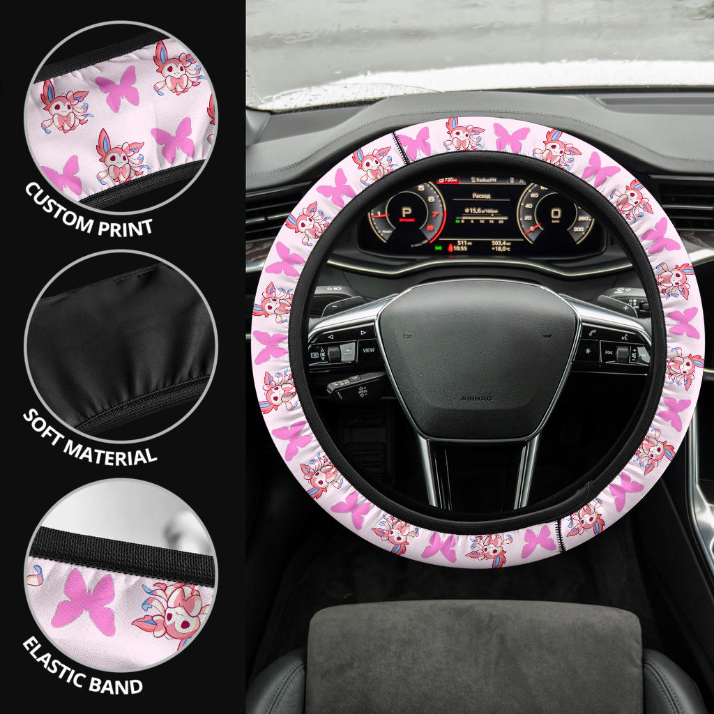 Sylveon Eevee Evolution Car Steering Wheel Cover