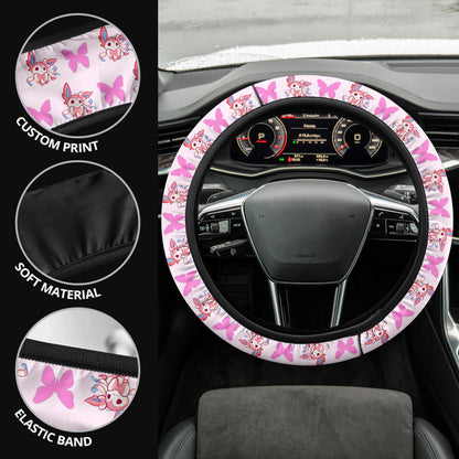 Sylveon Eevee Evolution Car Steering Wheel Cover