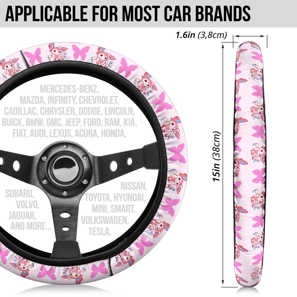 Sylveon Eevee Evolution Car Steering Wheel Cover