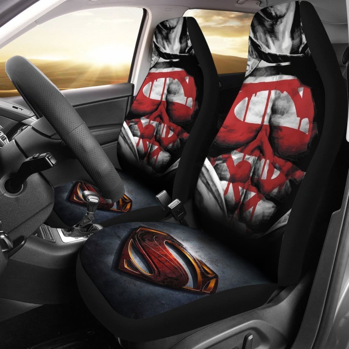 Symbol Chest Superman Car Seat Covers Lt04 Universal Fit 225721
