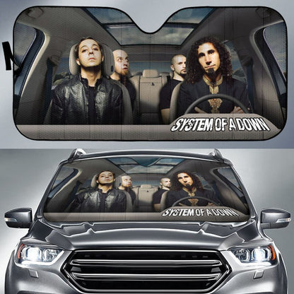 System Of A Down Car Sun Shade Rock Band Sun Visor Fan Universal Fit 174503