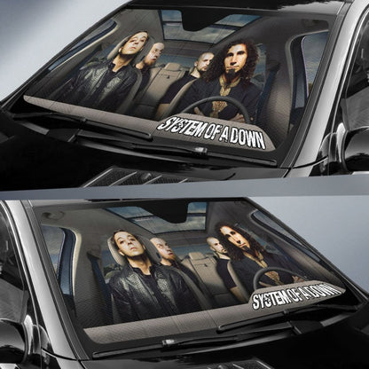 System Of A Down Car Sun Shade Rock Band Sun Visor Fan Universal Fit 174503