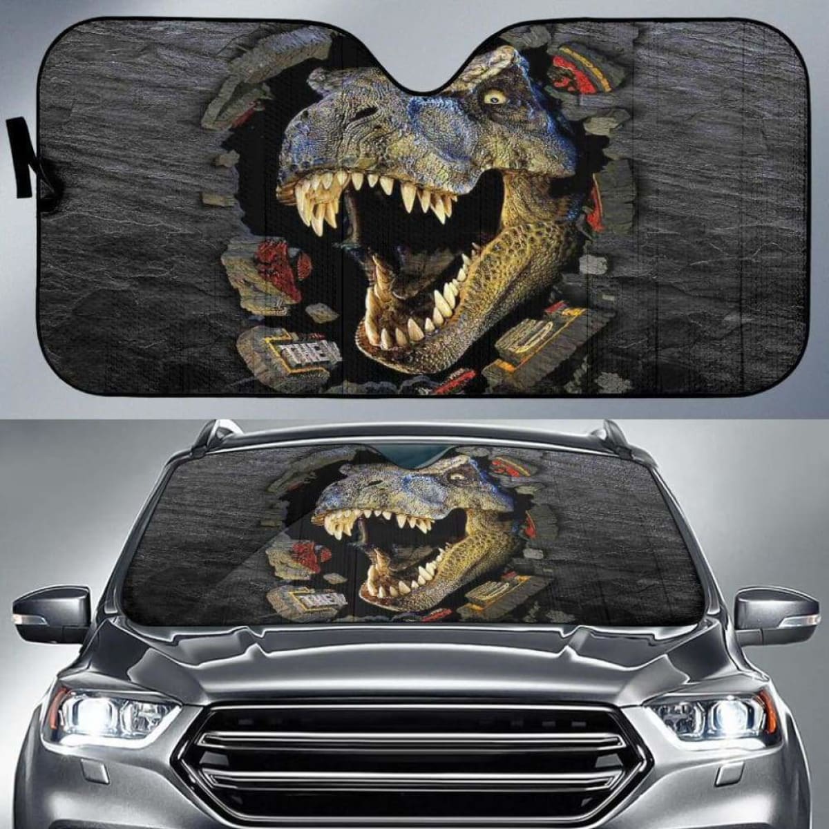 T-Rex 3D Car Auto Sun Shades Universal Fit 051312