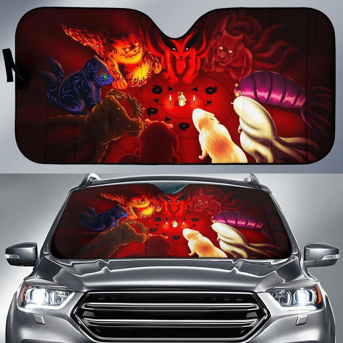 10 Tailed Beast Naruto Anime Auto Sun Shade Nh06 Universal Fit 111204