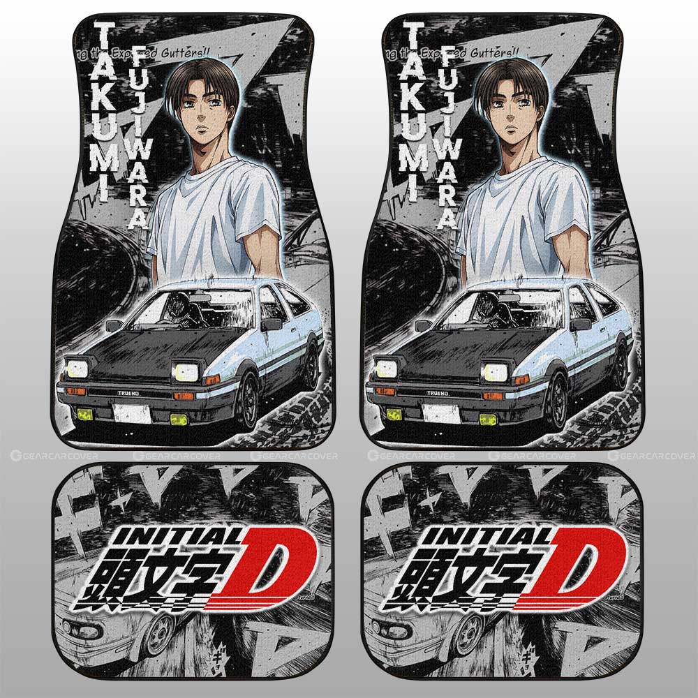 Takumi Fujiwara Car Floor Mats Custom Initial D Anime Car Accessories
