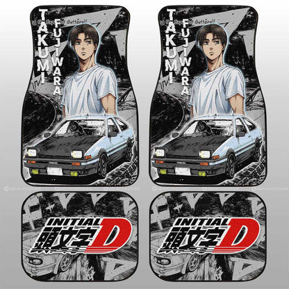 Takumi Fujiwara Car Floor Mats Custom Initial D Anime Car Accessories