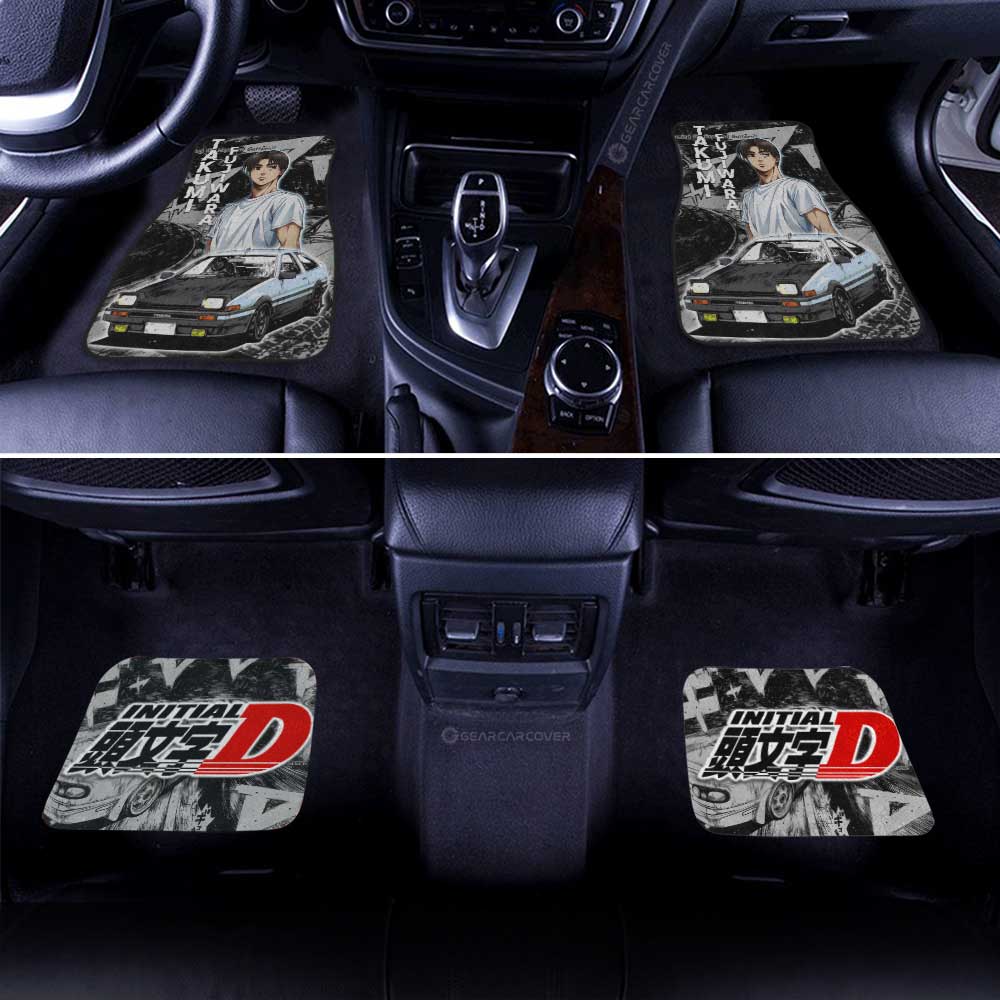 Takumi Fujiwara Car Floor Mats Custom Initial D Anime Car Accessories