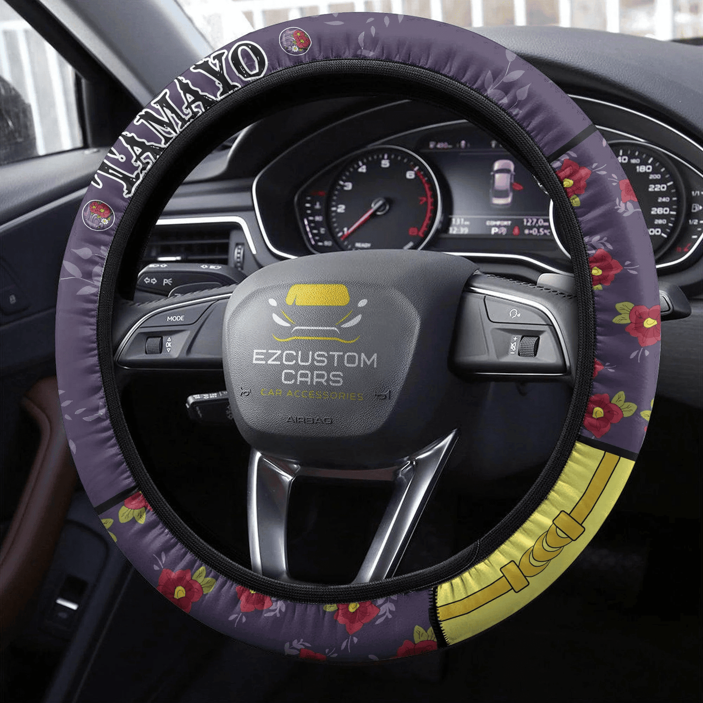 Tamayo Demon Slayer Anime Steering Wheel Cover Custom Anime Car Accessories