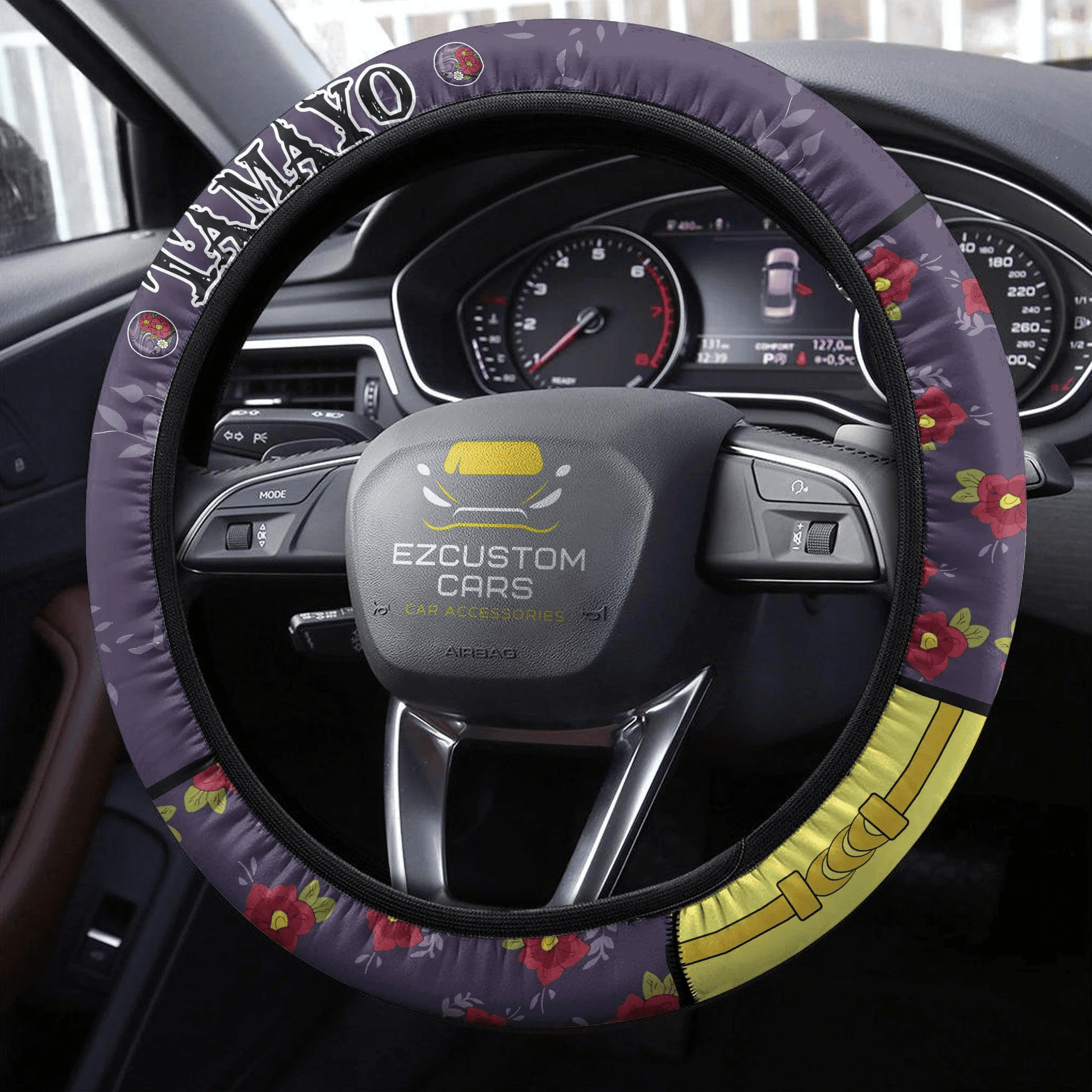 Tamayo Demon Slayer Anime Steering Wheel Cover Custom Anime Car Accessories