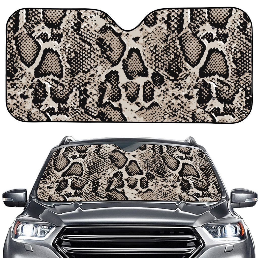 Tan And Black Snakeskin Print Car Windshield Sun Shade