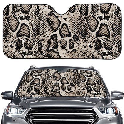 Tan And Black Snakeskin Print Car Windshield Sun Shade