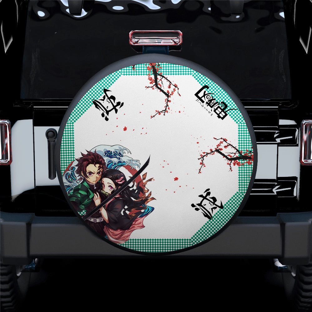 Tanjiro And Nejuko Demon Slayer Anime Car Spare Tire Cover