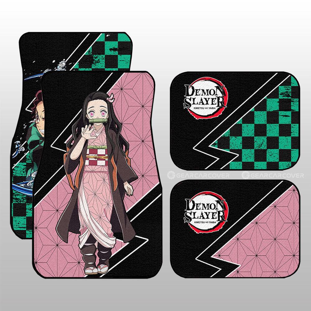Tanjiro And Nezuko Car Floor Mats Custom Anime Demon Slayer Car Accessories