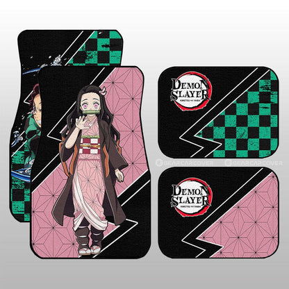 Tanjiro And Nezuko Car Floor Mats Custom Anime Demon Slayer Car Accessories
