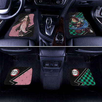 Tanjiro And Nezuko Car Floor Mats Custom Anime Demon Slayer Car Accessories