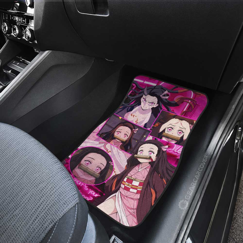 Tanjiro And Nezuko Car Floor Mats Custom Demon Slayer Anime