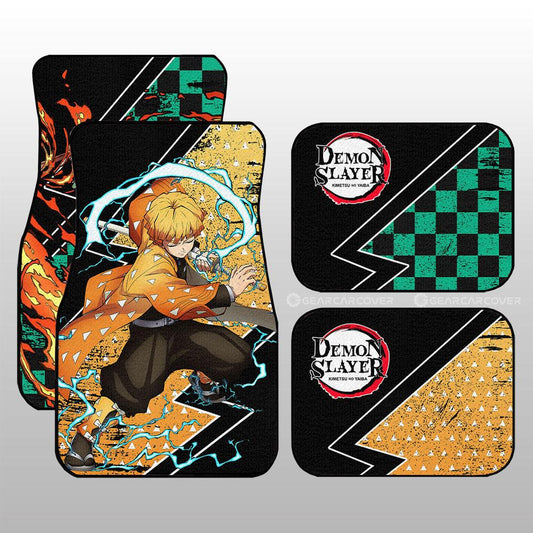 Tanjiro And Zenitsu Car Floor Mats Custom Anime Demon Slayer Car Accessories