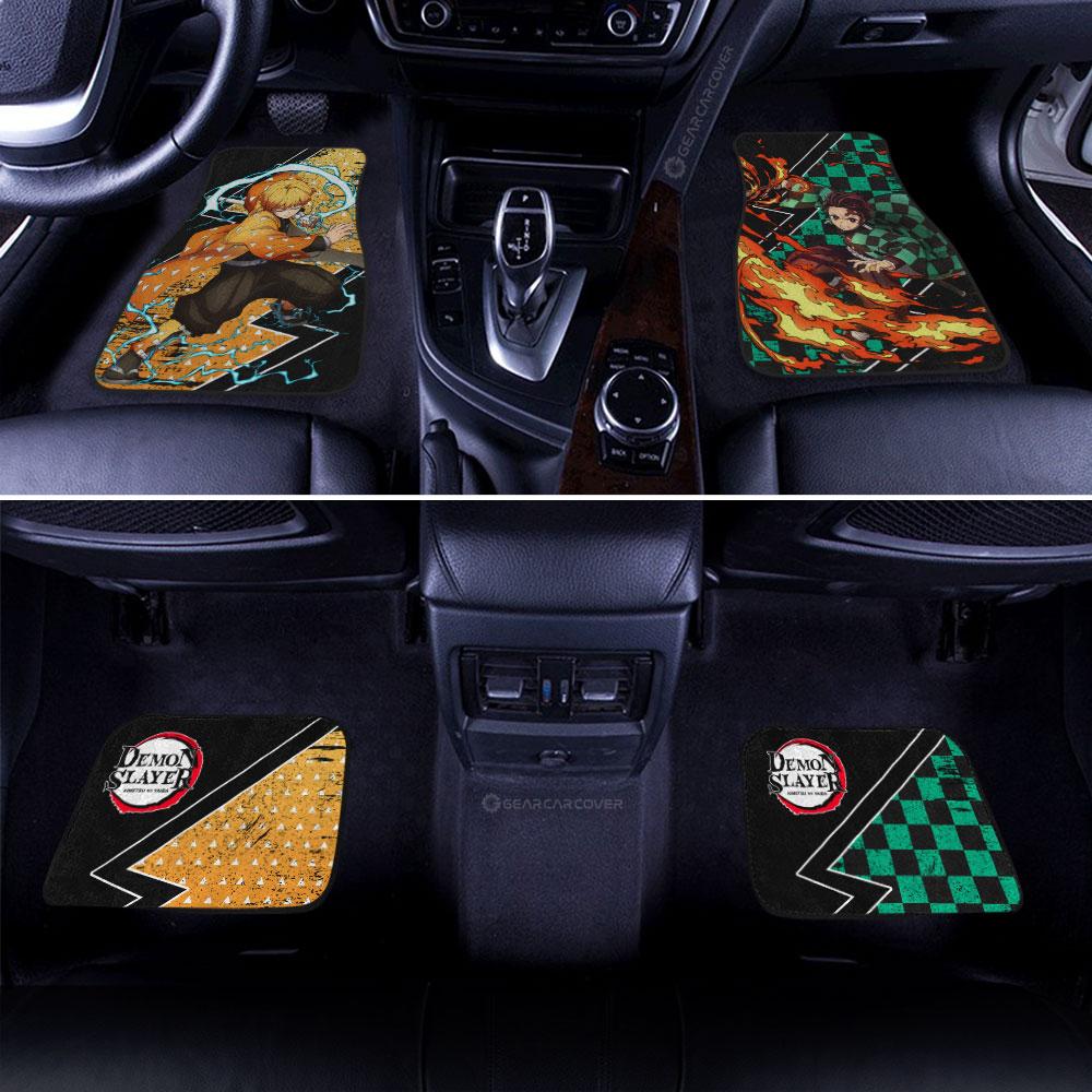 Tanjiro And Zenitsu Car Floor Mats Custom Anime Demon Slayer Car Accessories