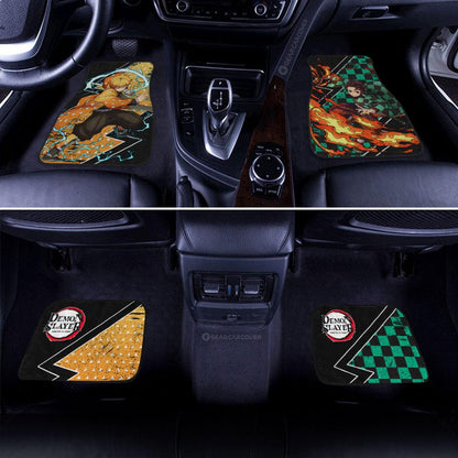 Tanjiro And Zenitsu Car Floor Mats Custom Anime Demon Slayer Car Accessories