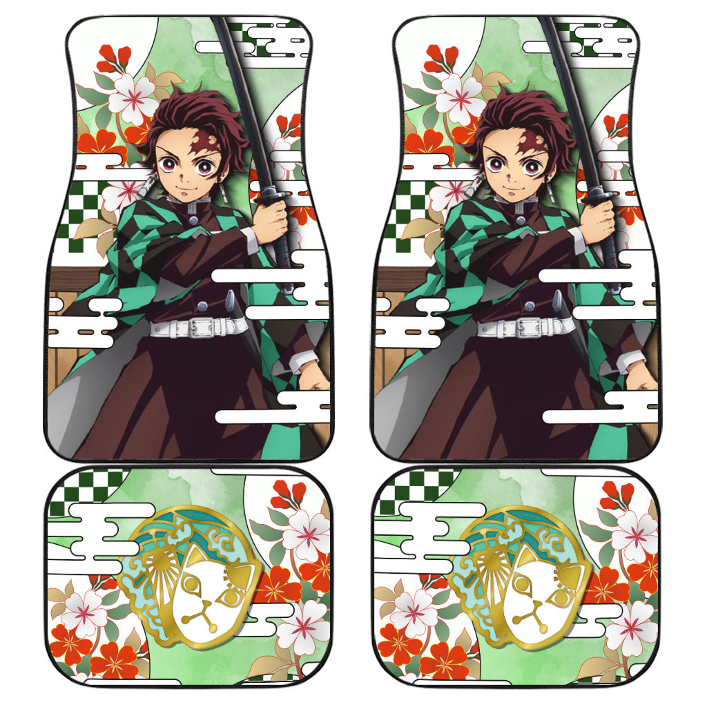 Tanjiro Car Floor Mats Custom Demon Slayer Anime Car Accessories