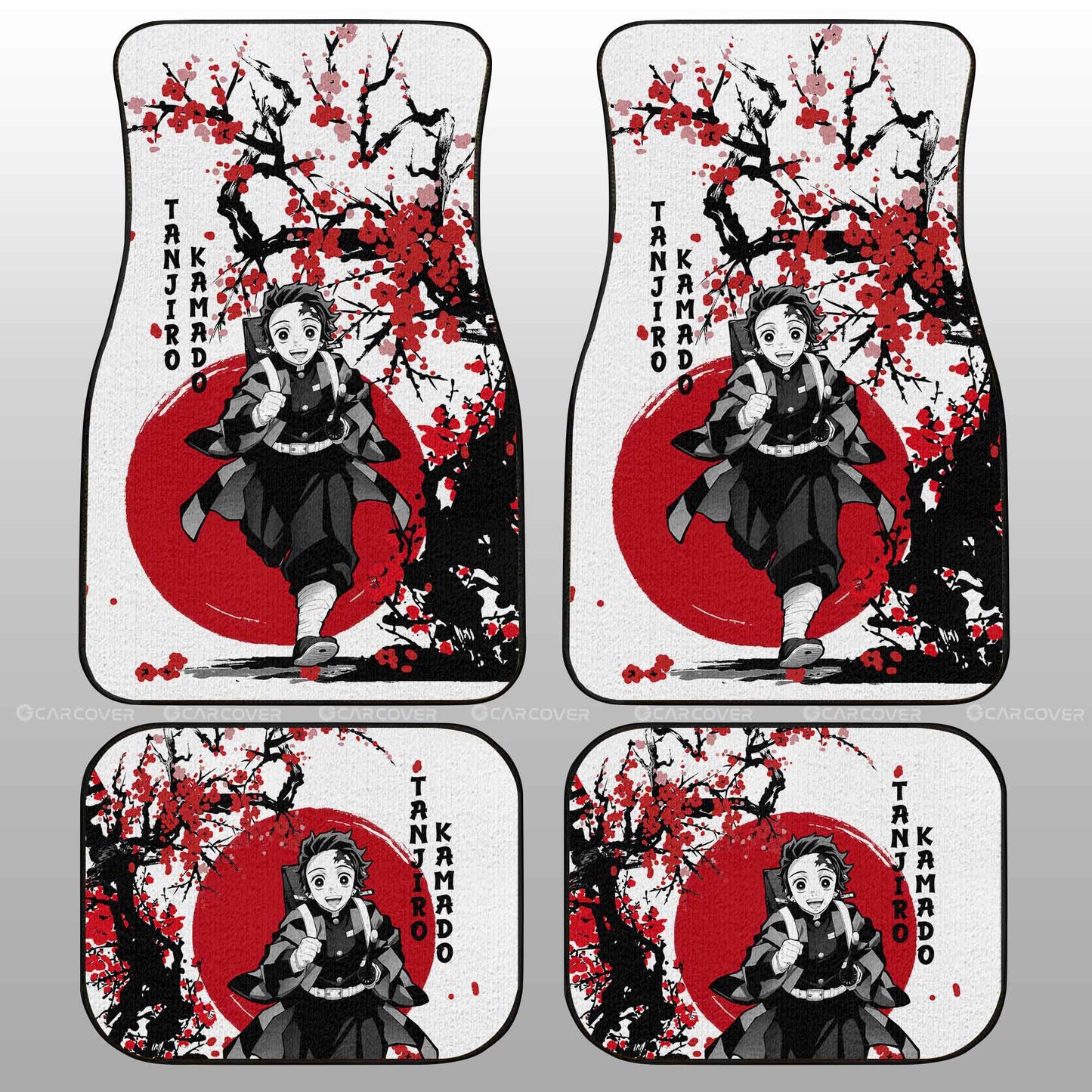 Tanjiro Car Floor Mats Custom Japan Style Anime Demon Slayer Car Accessories