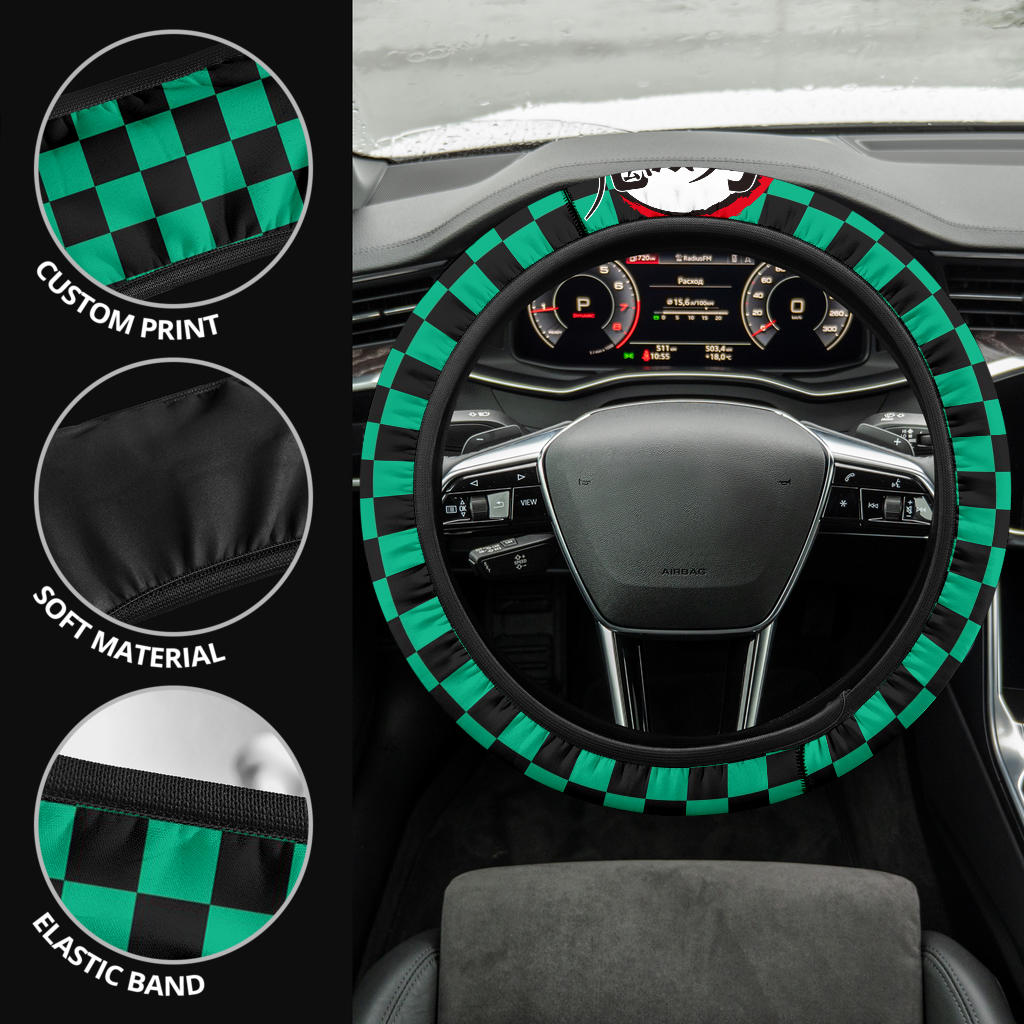 Tanjiro Demon Slayer Premium Car Steering Wheel Cover Style 1