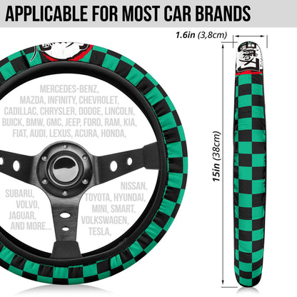 Tanjiro Demon Slayer Premium Car Steering Wheel Cover Style 1